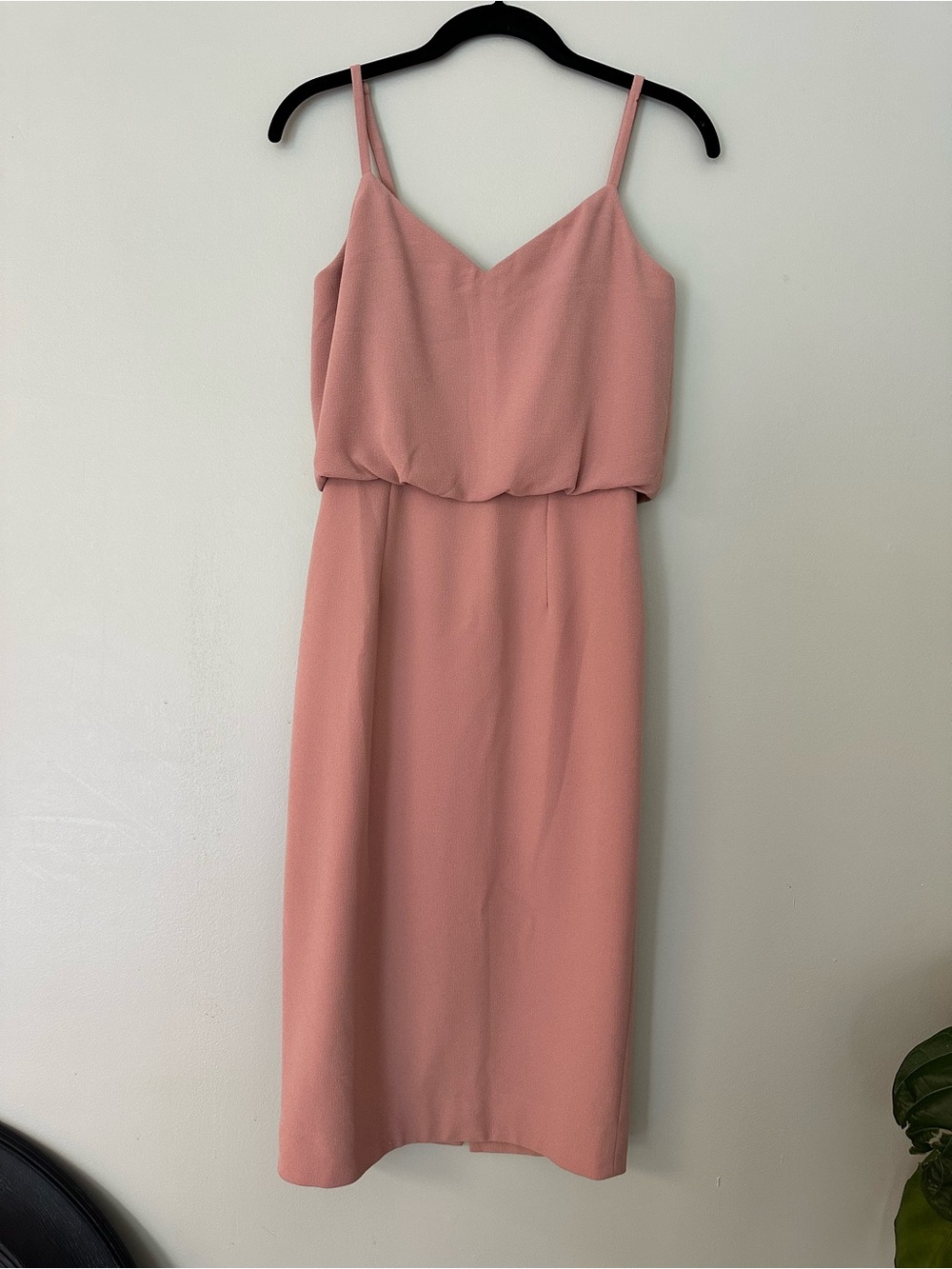 Dress the Population Alondra Blouson Dress Midi Style Size Small Blush Pink